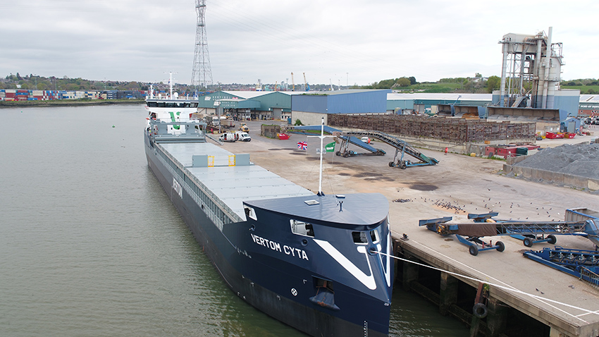 Brand new hybrid-electric vessel loads first cargo at ABP’s Port of Ipswich